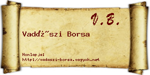 Vadászi Borsa névjegykártya